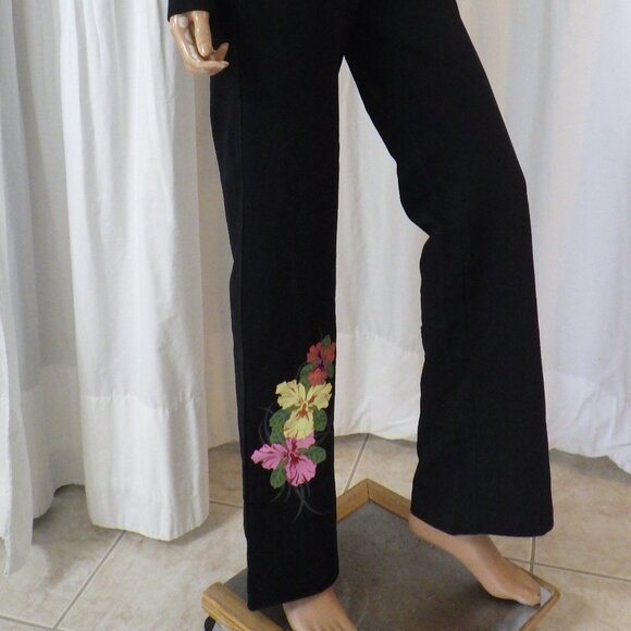 NWT BCBG sz MED, LG, XL 95% cotton PASTEL FLORAL & BLACK 2 PC TRACKSUIT - Picture 9 of 16